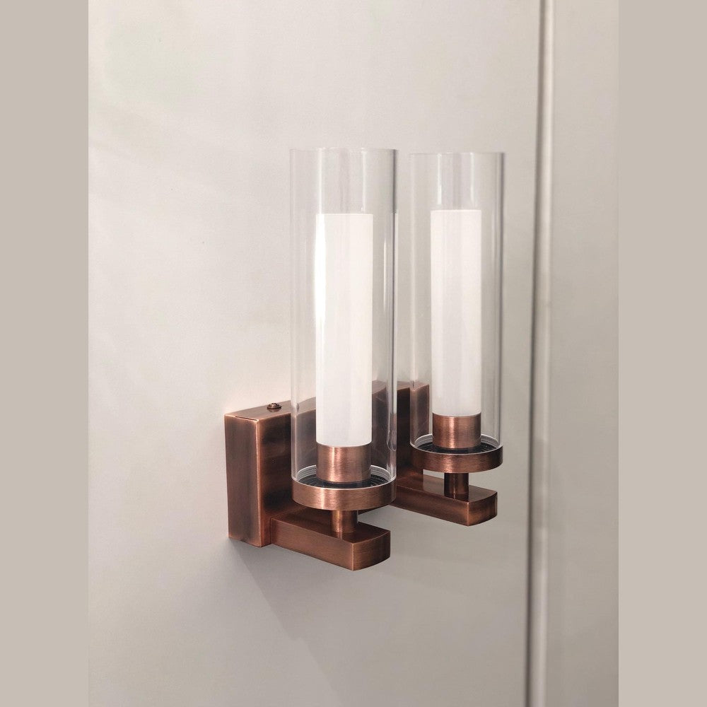 JS-SV-W/L AQUA- 2 (SET) Black/Matt Brushed SS/Brass Antique/Copper Antique/Chrome 12w Small/Big Led Wall Lights