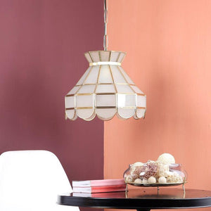 ELIANTE Gold Brass Base Frost Glass Shade Hanging Light - K-009-1Lp - Bulb Included