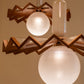 Sunburst Wood Fan Cluster Chandelier – A Statement Piece for Double-Height Lobbies