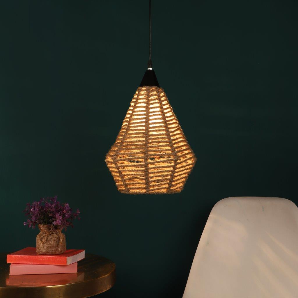 Gloomy Black Metal Hanging Light - L-1907-1LP - Included Bulbs