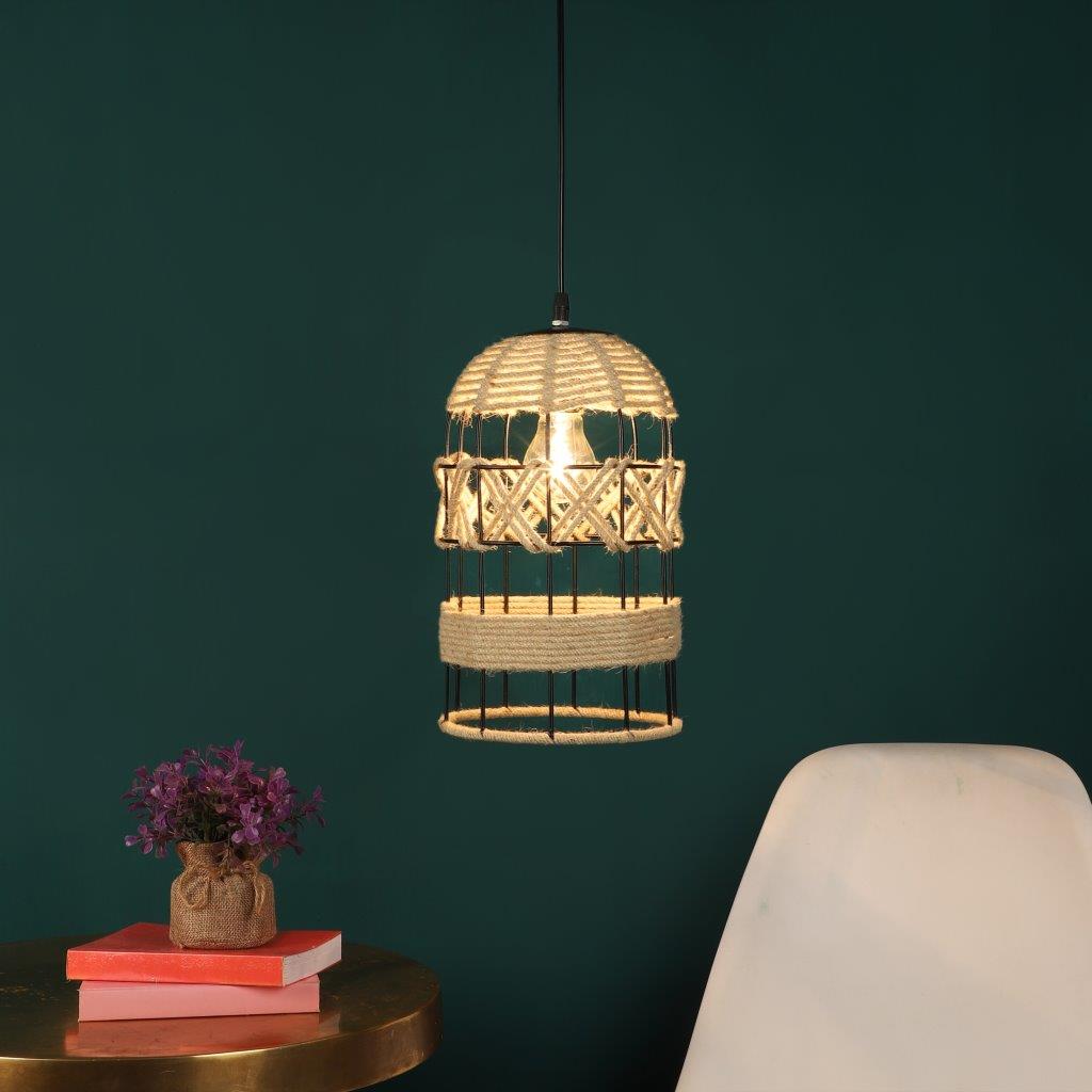 Gloomy Black Metal Hanging Light - L-1919-1LP - Included Bulbs