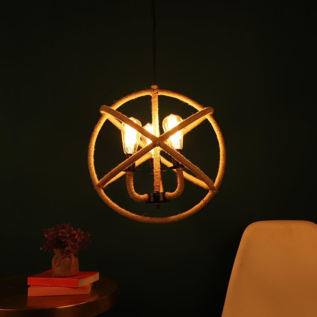 Gloomy Black Metal Hanging Light - L-1921-3LP - Included Bulbs