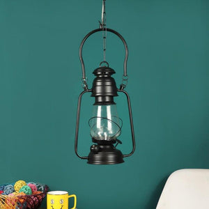 Black Iron Hanging Light -LALTAN-HL-BK - Included Bulbs