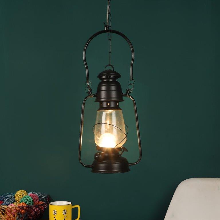 Black Iron Hanging Light -LALTAN-HL-BK - Included Bulbs