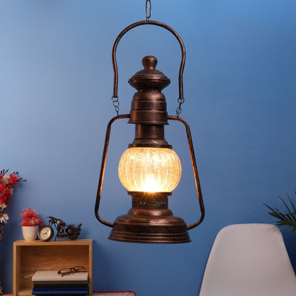 Gold Metal Hanging Light - LAMP-KHARBUJA-BIG - Included Bulb