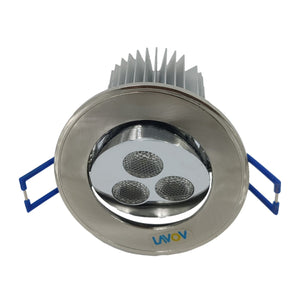 Lavov LED-209-3WX3-9W-WH Satin+Chrome Body Deep Recessed Led Downlight