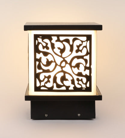 Black Metal Outdoor Wall Light - LAZER-NO-2 - Included Bulb