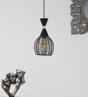 Lazira Black Iron Hanging Light  | E27 holder | without Bulb | 10425-1LP | Included Bulb | Eliante by Jainsons Lights