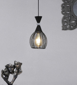 Lazira Black Iron Hanging Light  | E27 holder | without Bulb | 10425-1LP | Included Bulb | Eliante by Jainsons Lights