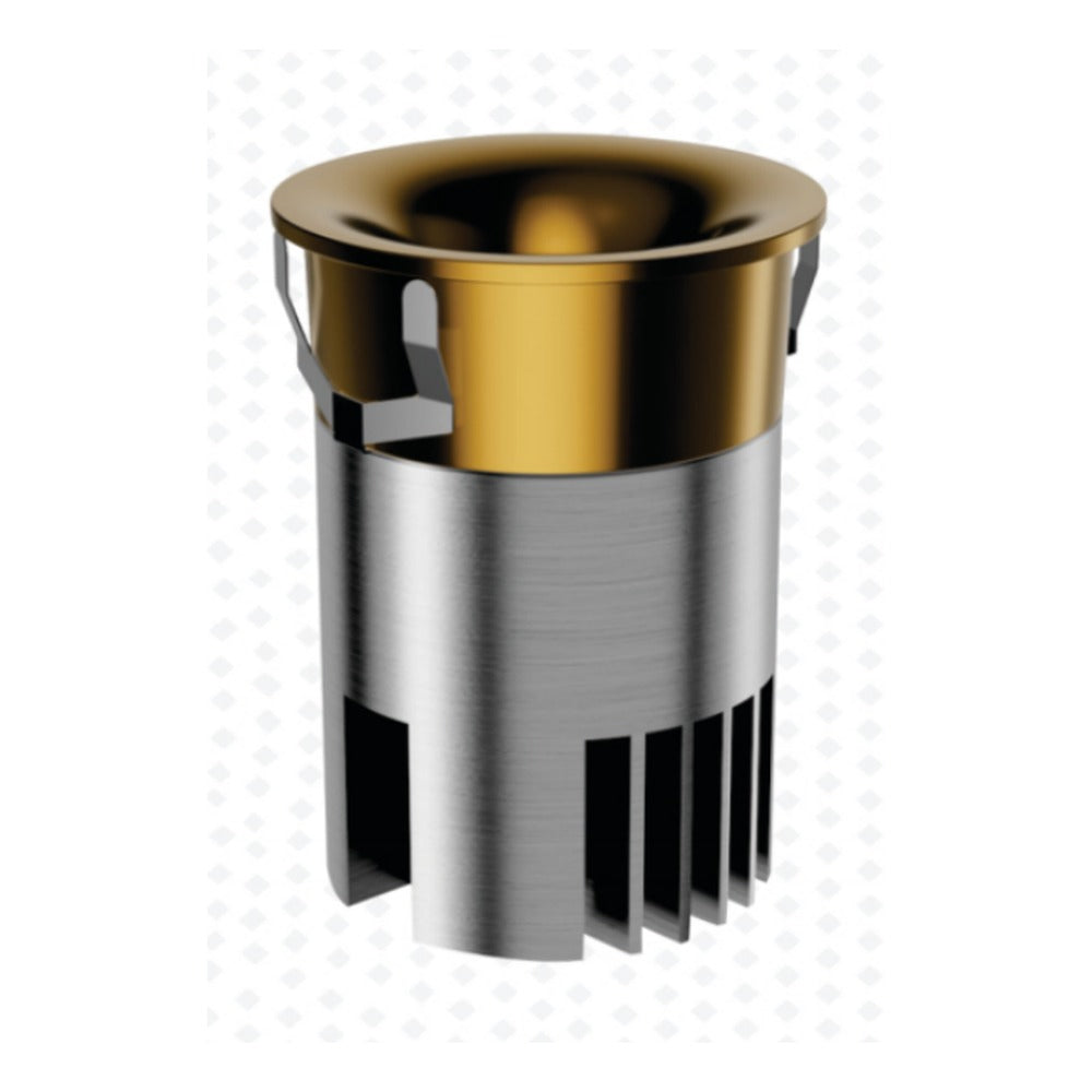 LCP-001 MB (matte brass) — COB LED downlight, gold reflector + gold top ring
