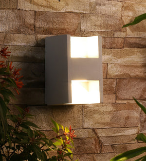 Blue - White Metal Outdoor Wall Light -Le-1342-2x3-White
