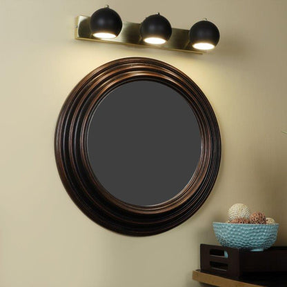 ELIANTE Cup Black And Gold Iron Mirror Light- LED-LOTA-3LP - Inbuilt LED