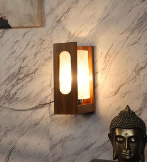 Lisma Brown Wood Wall Light | 101-1W | Included Bulb | Eliante by Jainsons Lights