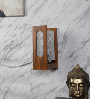 Lisma Brown Wood Wall Light | 101-1W | Included Bulb | Eliante by Jainsons Lights