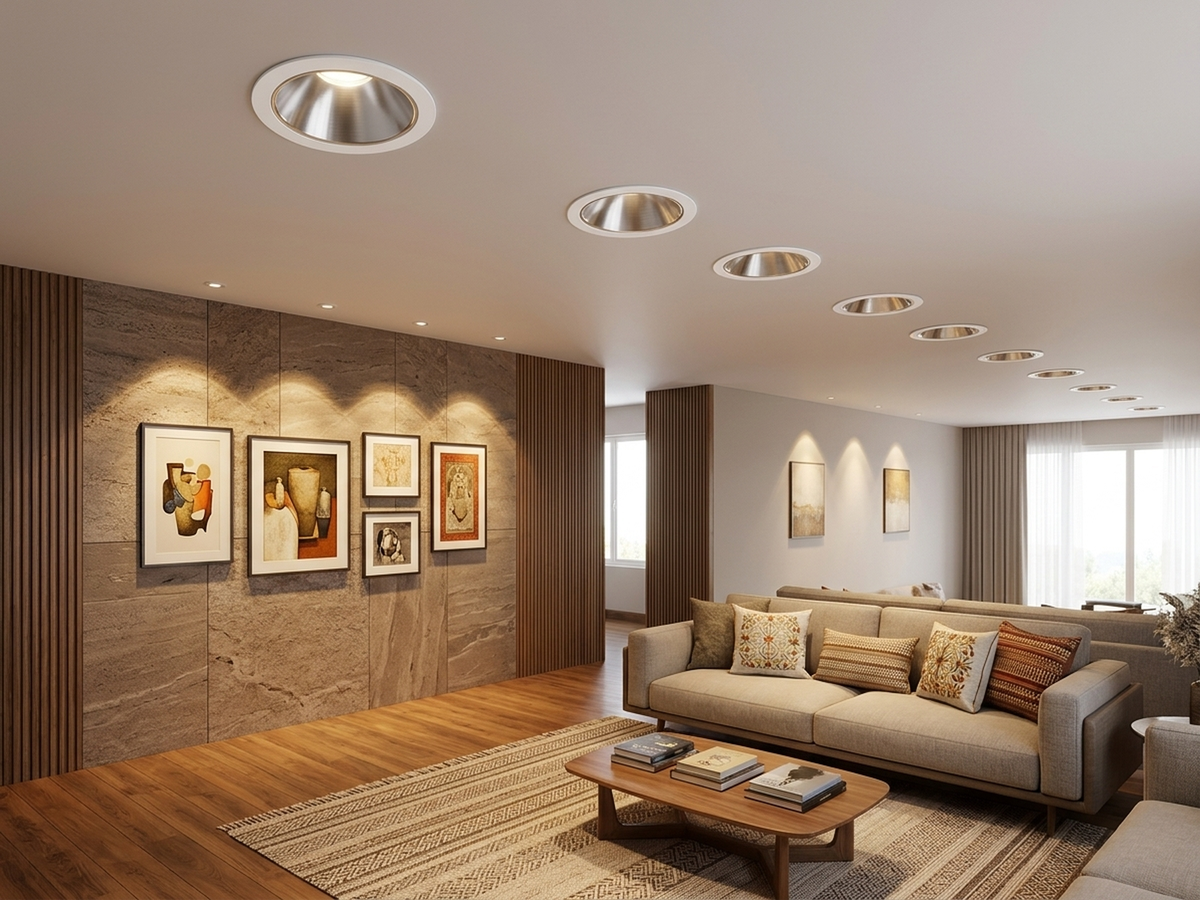 Glanza COB spotlights installed – living room