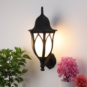 Black Metal Outdoor Wall Lights -Lotus-Oudoor- small  - Included Bulb