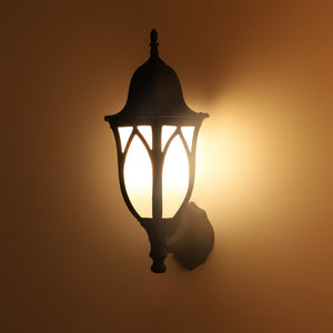 Black Metal Outdoor Wall Lights -Lotus-Oudoor- small  - Included Bulb
