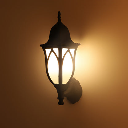 Black Metal Outdoor Wall Lights -Lotus-Oudoor- small  - Included Bulb