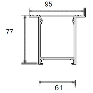 LP 011-09 Pop Trimless 61x77 Recessed Alluminium Profile For Strips