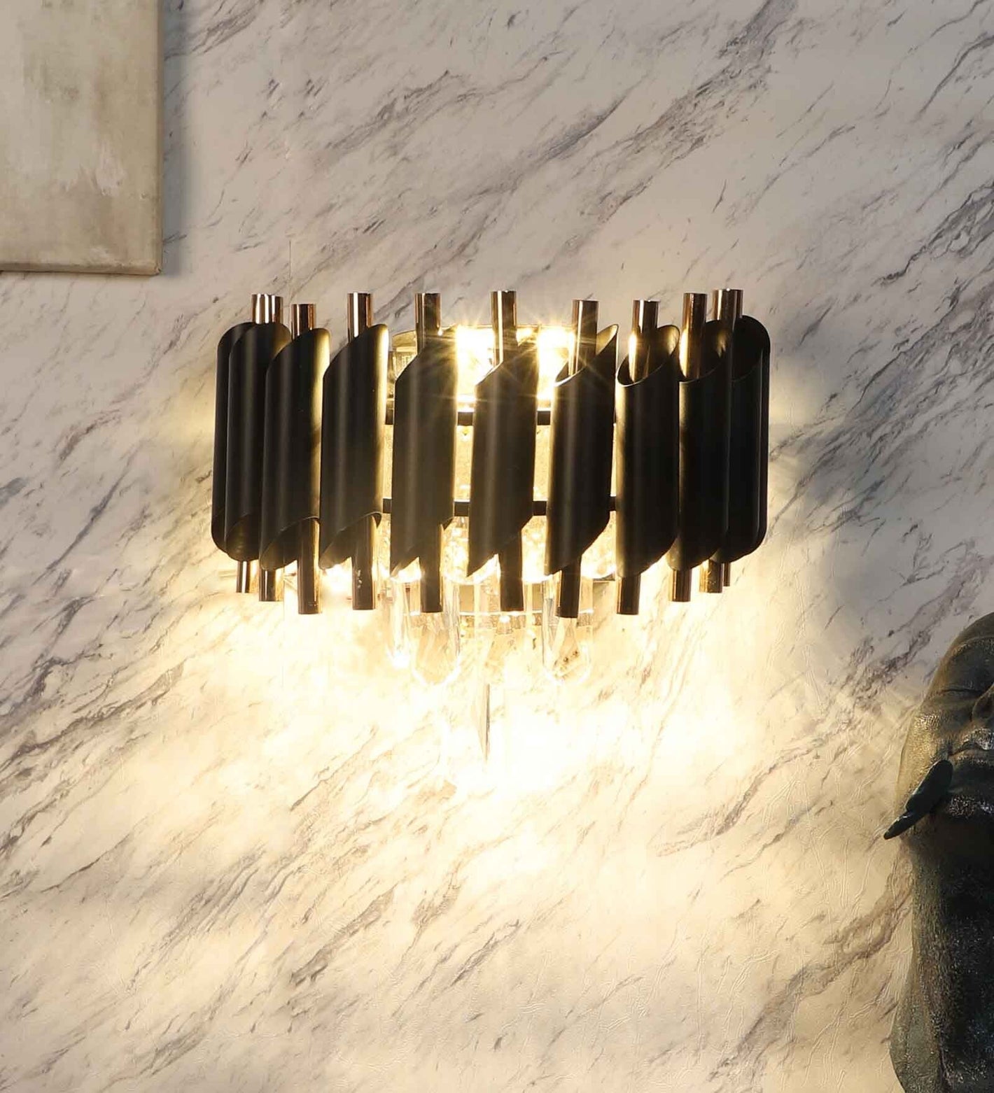 Luna Black and Gold Iron Wall Light | GB-1107 | Included Bulb | Eliante by Jainsons Lights