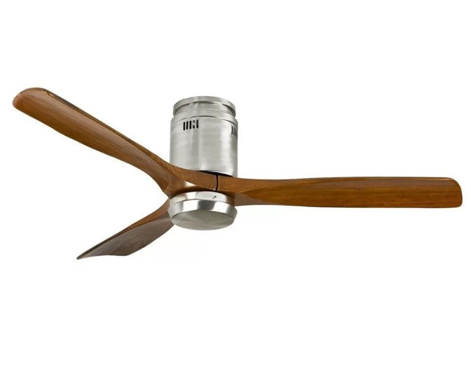 JS-LXR Modern BLDC 52” Ceiling Designer Fans with Light 1003-Brushed Nickel Motor & Walnut Blades