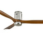 JS-LXR Modern BLDC 52” Ceiling Designer Fans with Light 1003-Brushed Nickel Motor & Walnut Blades