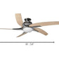 JS-LXR Modern AC 44" Ceiling Designer Fans with Light 1042-44"-SS Motor & Maple Blades