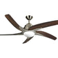 JS-LXR Modern AC 44" Ceiling Designer Fans with Light 1048-44"-Antique Brass Motor & Dark Oak Blades