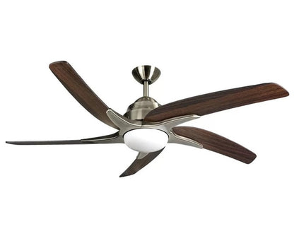 JS-LXR Modern AC 44" Ceiling Designer Fans with Light 1048-44"-Antique Brass Motor & Dark Oak Blades