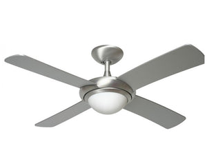 JS-LXR Modern 44″ Ceiling Designer Fans with Light 1076 With Light -Solid Brushed Aluminium AC Motor & Maple Blades