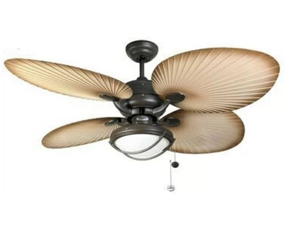 JS-LXR Tropical AC 52” Ceiling Designer Fans with Light 1096-Chocolate Brown