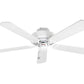 JS-LXR Modern AC 52” Ceiling Designer Fans 1104-Gloss White Motor & Matt White / Matt White & Cane Blades