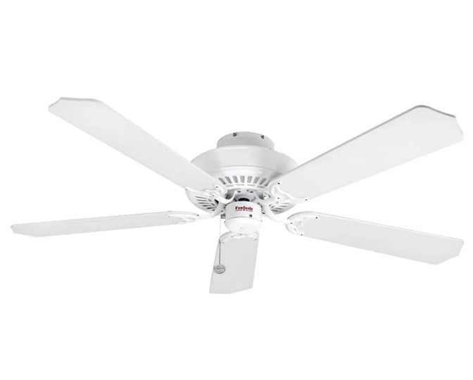 JS-LXR Modern AC 52” Ceiling Designer Fans 1104-Gloss White Motor & Matt White / Matt White & Cane Blades