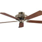 JS-LXR Classic AC 52” Ceiling Designer Fans 1106-Antique Brass Motor & Matt Mahogany/Matt Oak & Cane Blades