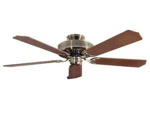 JS-LXR Classic AC 52” Ceiling Designer Fans 1106-Antique Brass Motor & Matt Mahogany/Matt Oak & Cane Blades