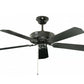 JS-LXR Classic AC 52” Ceiling Designer Fans 1107-Gloss Black Motor & Matt Black / Matt Mahogany Blades