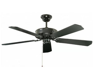 JS-LXR Classic AC 52” Ceiling Designer Fans 1107-Gloss Black Motor & Matt Black / Matt Mahogany Blades