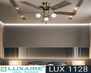 JS-LXR Classic AC 42” Ceiling Designer Fans with Light 1128-AB Dark oak