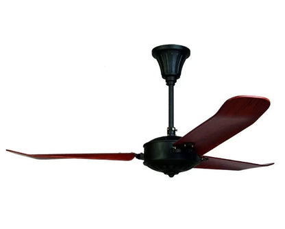 JS-LXR Modern AC 52″ Ceiling Designer Fans 1209-Unique Hammered Black Metal Finish & Walnut Blades