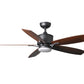 JS-LXR Modern AC 42″ Ceiling Designer Fans with Light 1210-42″-Burnt Copper Motor & Walnut / Reverse Maple Blades