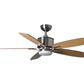 JS-LXR Modern AC 42″ Ceiling Designer Fans with Light 1211-42″-Brushed Nickel Motor & Walnut / Reverse Maple Blades