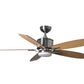 JS-LXR Modern AC 42″ Ceiling Designer Fans with Light 1211-42″-Brushed Nickel Motor & Walnut / Reverse Maple Blades