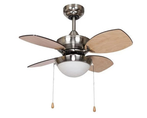 JS-LXR Modern AC 28″ Ceiling Designer Fans with Light 1222-Brushed Nickel Motor & Maple / Dark Oak Blades; White Motor & White / Maple Blades