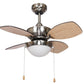 JS-LXR Modern AC 28″ Ceiling Designer Fans with Light 1222-Brushed Nickel Motor & Maple / Dark Oak Blades; White Motor & White / Maple Blades