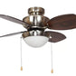 JS-LXR Modern AC 28″ Ceiling Designer Fans with Light 1222-Brushed Nickel Motor & Maple / Dark Oak Blades; White Motor & White / Maple Blades