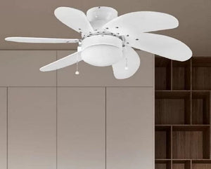 JS-LXR Modern AC 30″ Ceiling Designer Fans with Light 1268-White