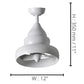 JS-LXR Modern AC 12″ Ceiling Designer Fans 1288-Matt White