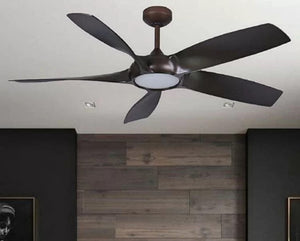 JS-LXR Modern BLDC 54" Ceiling Designer Fans with Light 1289-Oil Rubbed Bronze