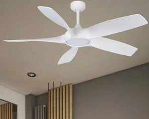 JS-LXR Modern BLDC 54" Ceiling Designer Fans with Light 1290-Matt White