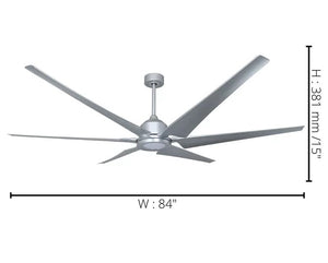 JS-LXR Modern BLDC 84” Ceiling Designer Fans 1300-Anodized Grey